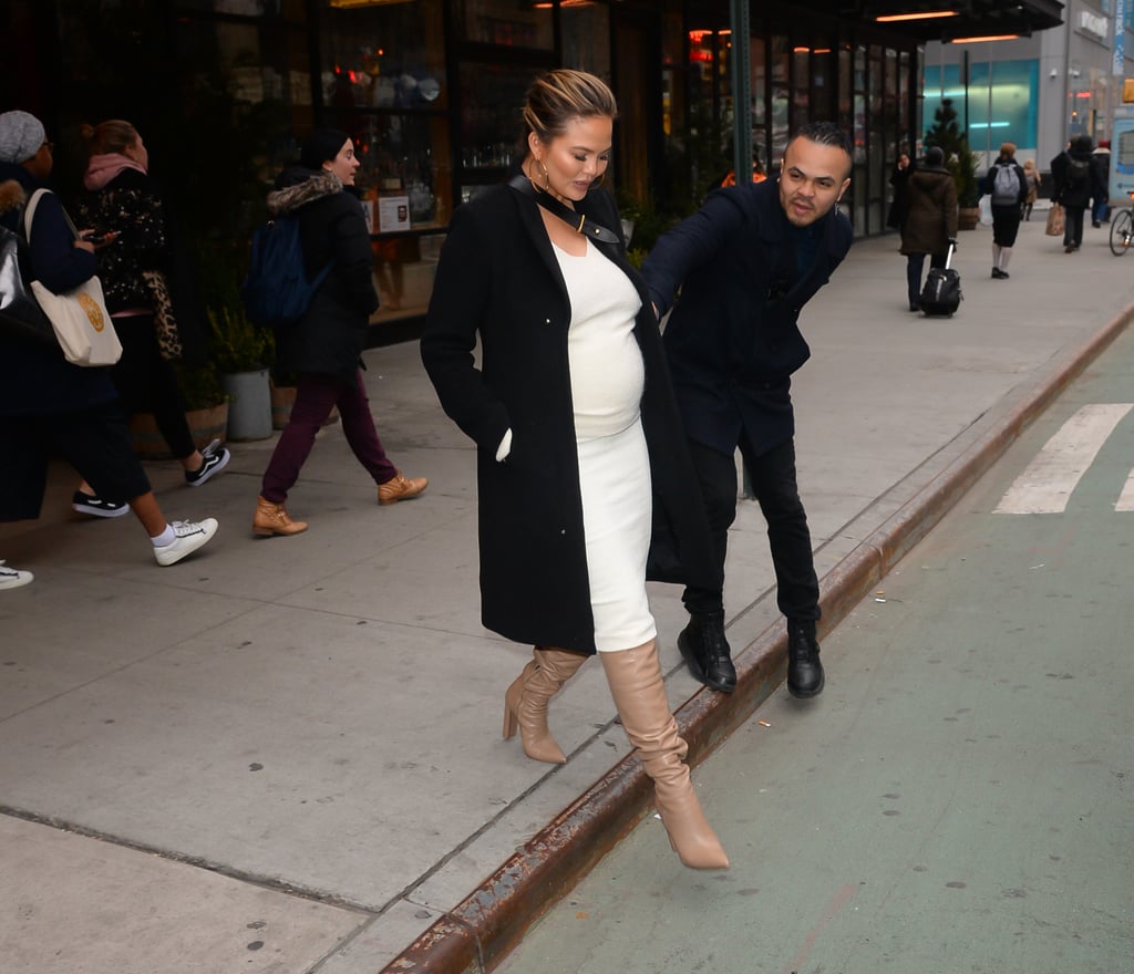 Chrissy Teigen Almost Getting Hit by a Bike Pictures 2018