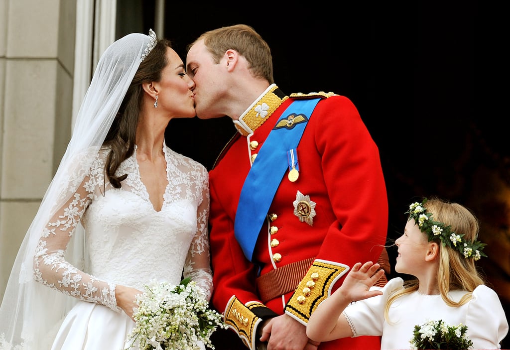 Other members of the family chose to marry outside London, so the next royal balcony kiss was at William and Kate's big day in 2011.