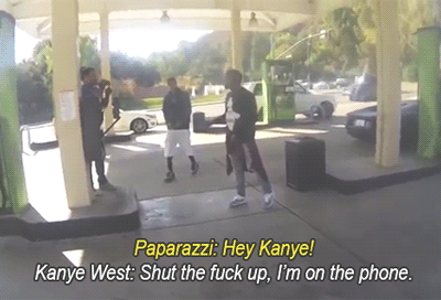 He takes no sh*t when he's in the middle of an important phone call.