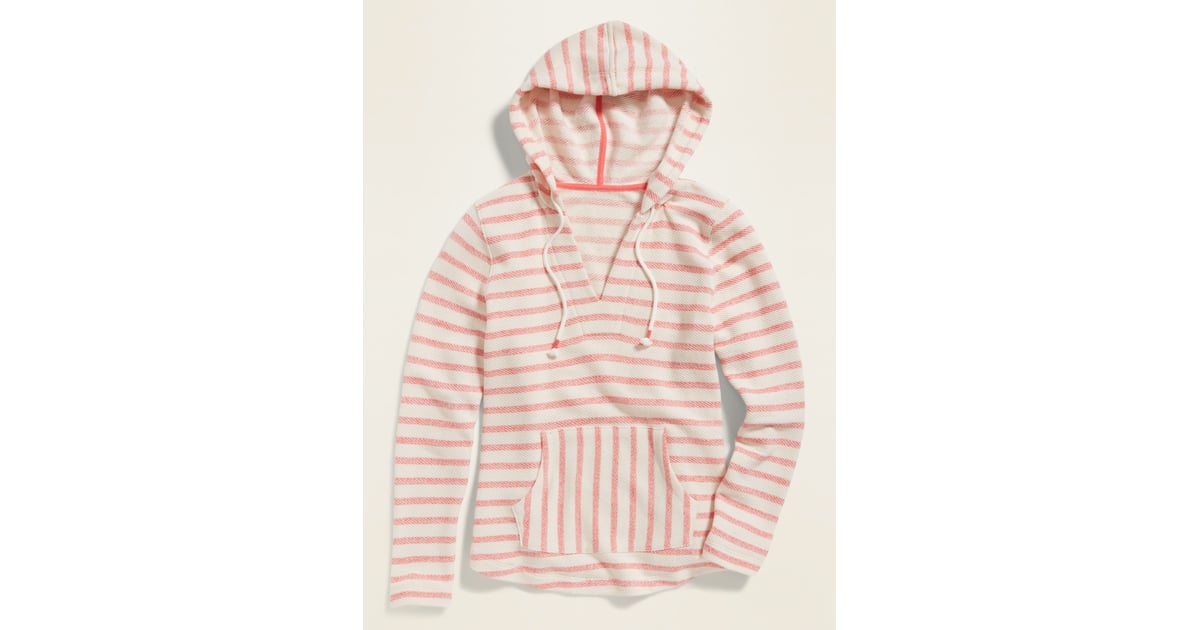Old Navy French Terry VNeck BajaStripe Pullover Hoodie Matching