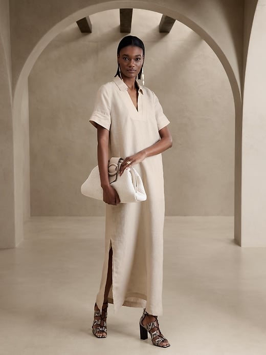 Banana Republic Cruz Linen Maxi Shirtdress