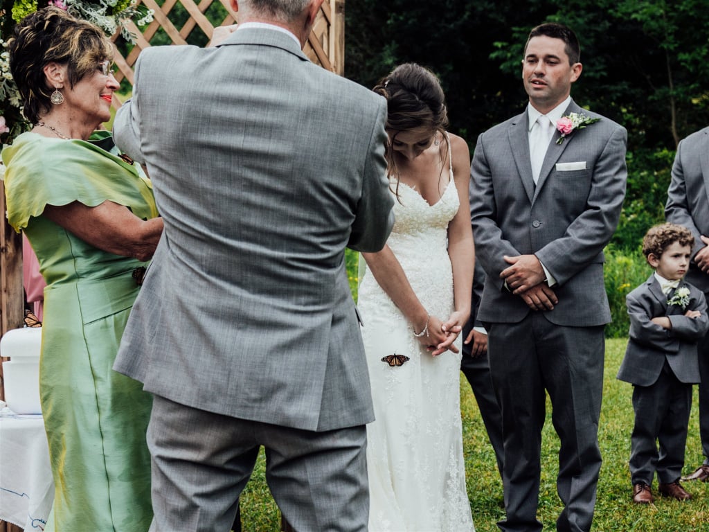 Butterfly Release at Wedding to Honor a Loved One