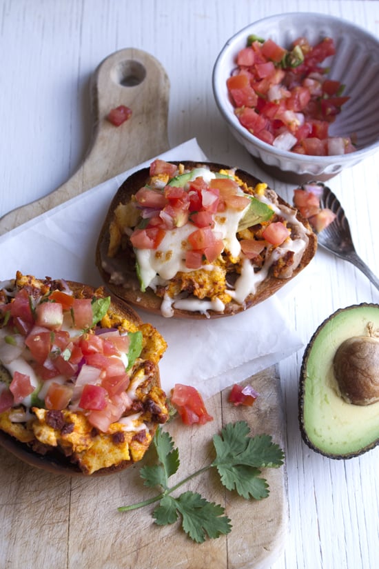 Breakfast molletes (bolillo rolls topped with cheese, refried beans, and salsa) will truly make you feel like you've ventured out for a morning jaunt to Mexico City.