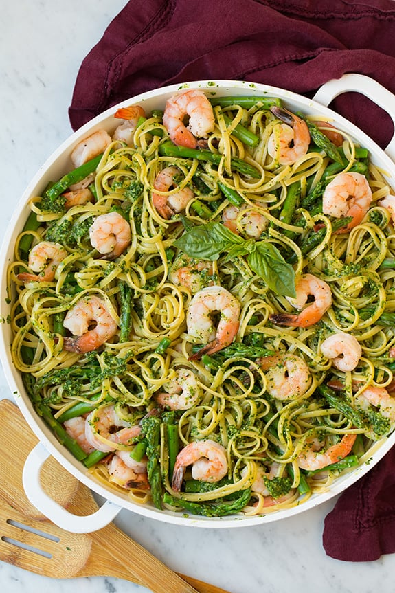 Pesto Pasta With Shrimp and Asparagus | Summer Pasta Recipes | POPSUGAR ...