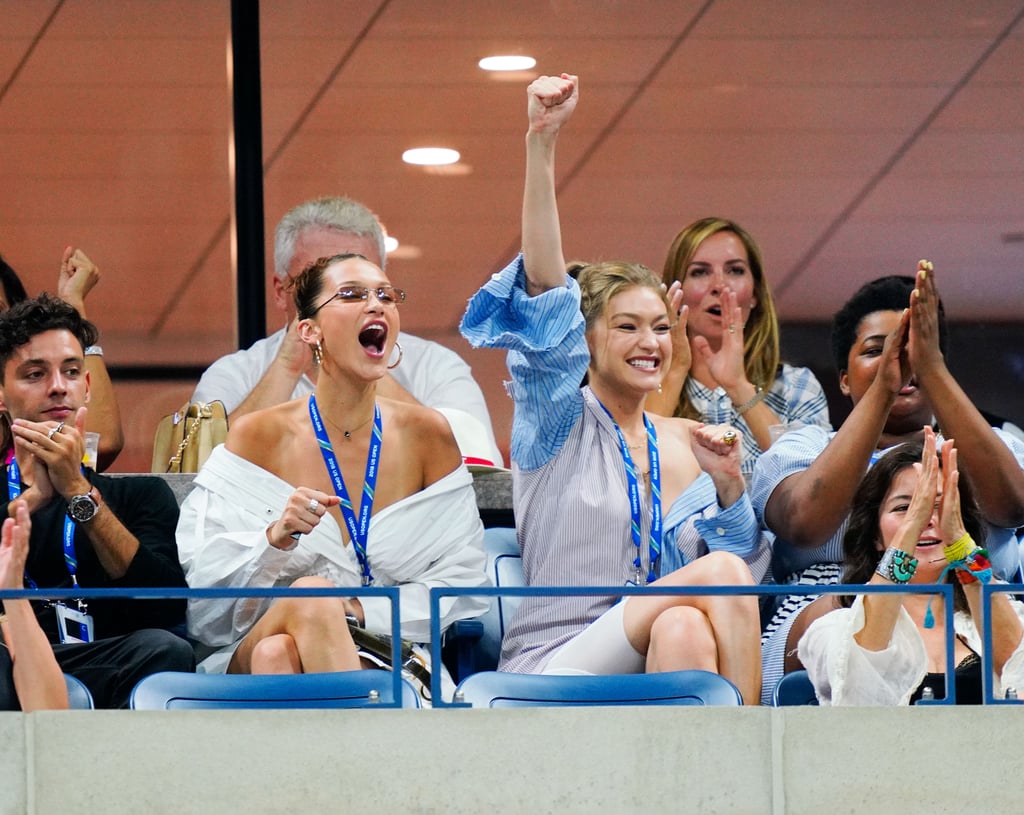 Gigi and Bella Hadid at US Open in Button-Downs 2018