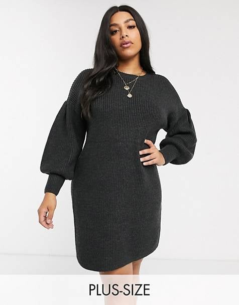 Micha Lounge Mini Sweater Dress With Balloon Sleeves