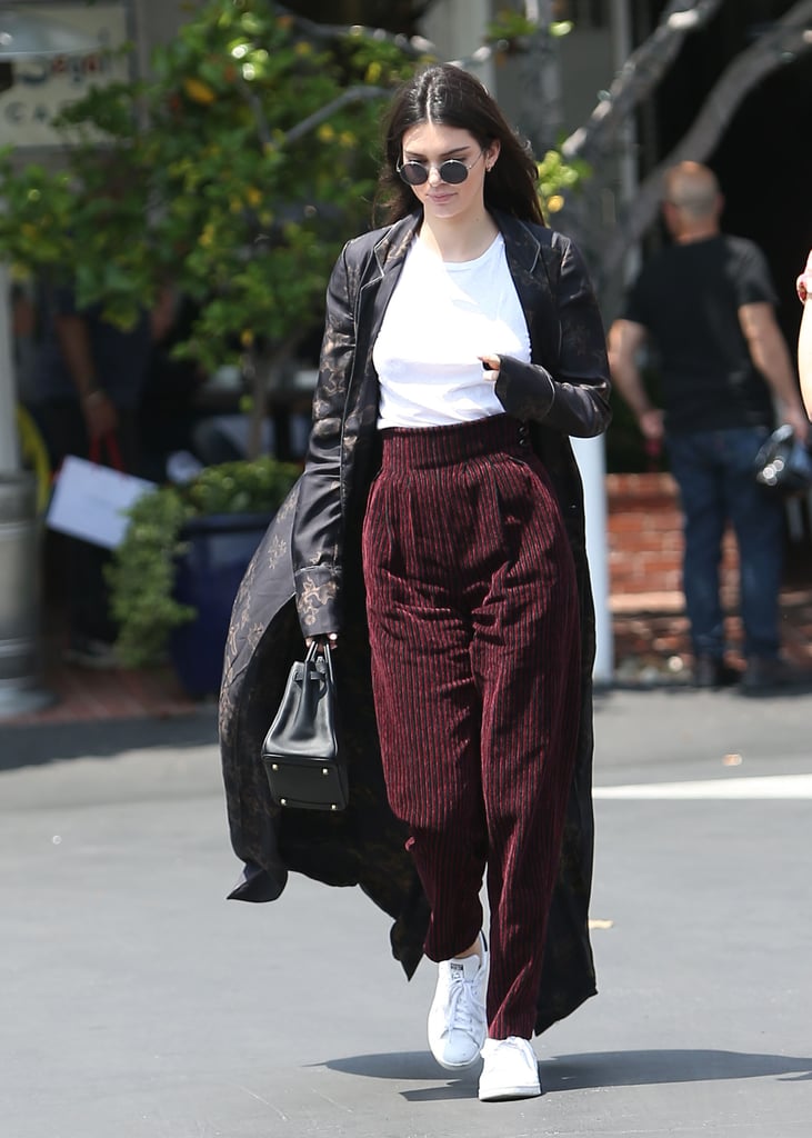 Kendall Jenner wearing Stan Smith sneakers.