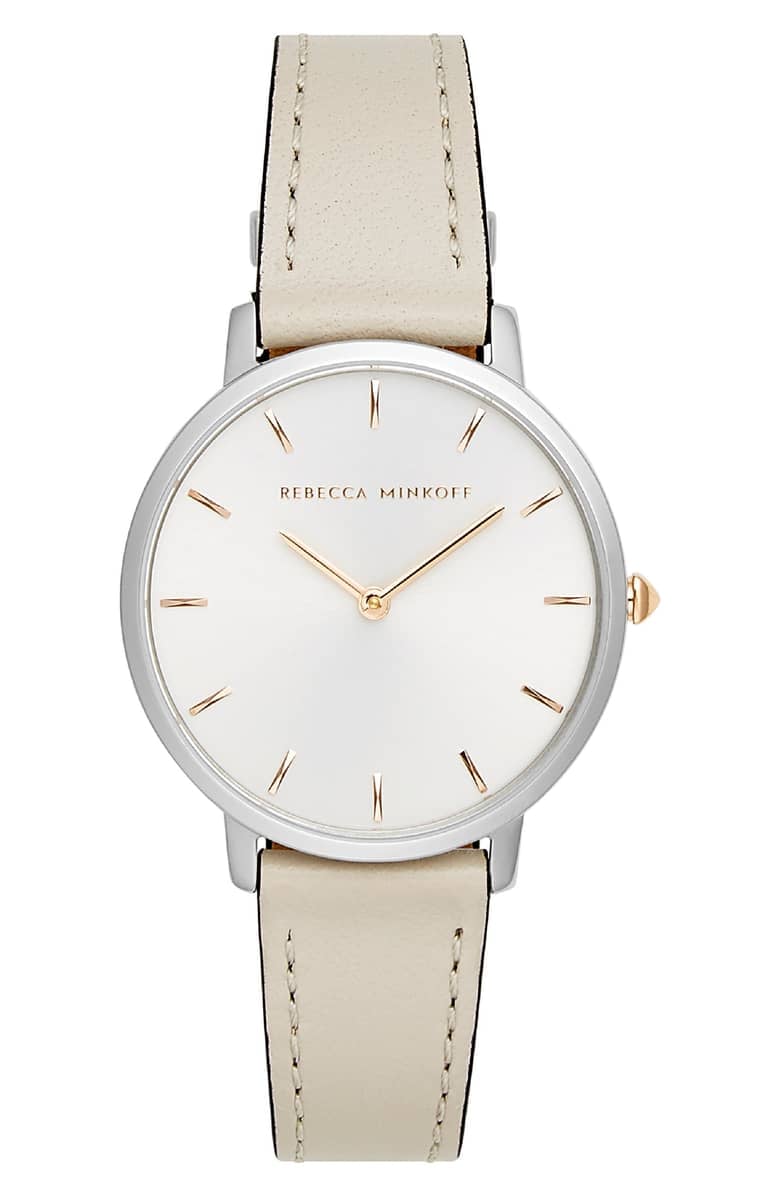 Rebecca Minkoff Major Leather Strap Watch