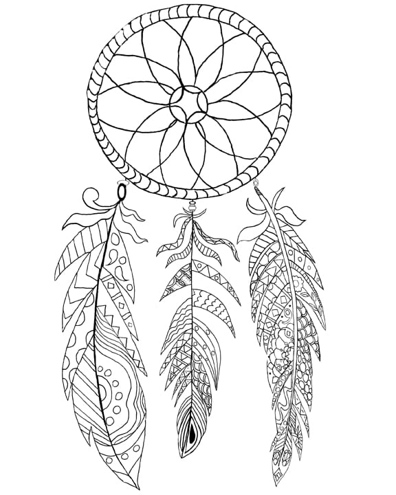 Adult Coloring Page: Dreamcatcher