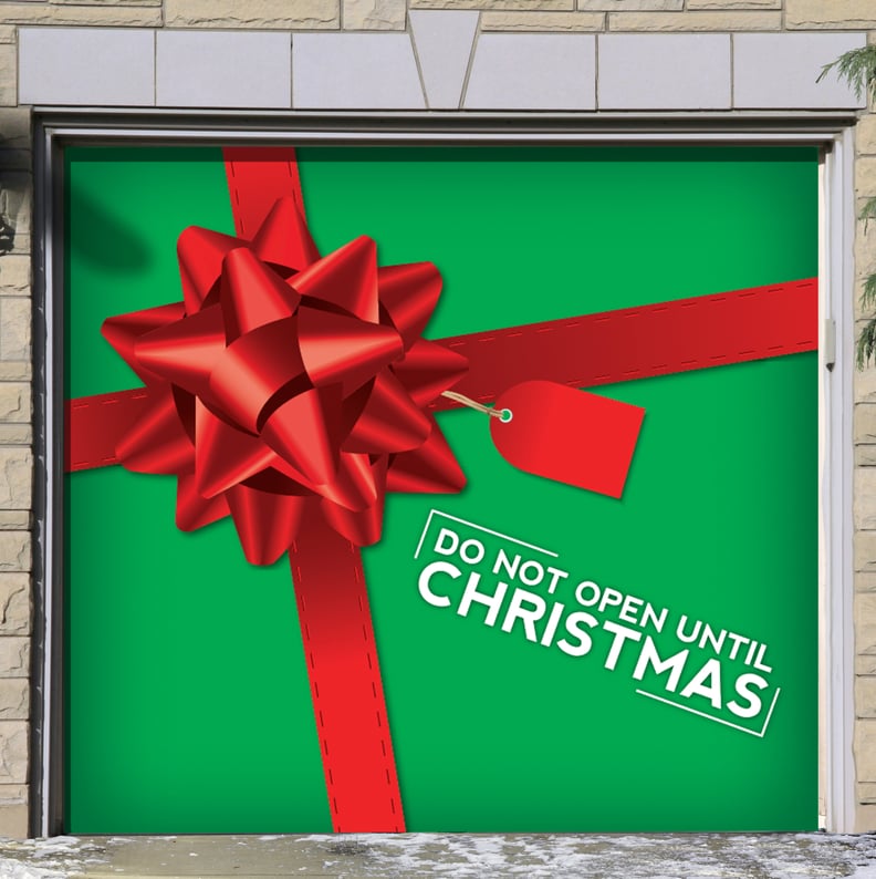 Don't Open Until Christmas Present Garage Door Mural