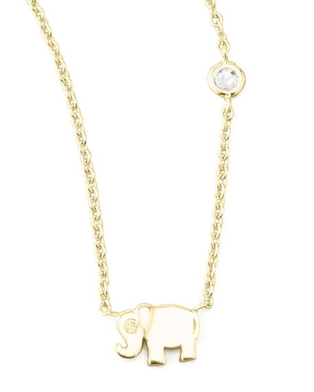 SHY by Sydney Evan Elephant Pendant Bezel Diamond Necklace