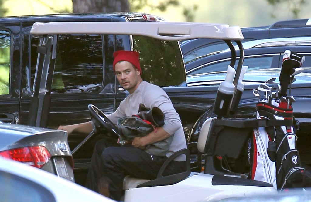 Josh Duhamel took a break on Christmas Eve 2012 to go golfing in Sherman Oaks, CA.