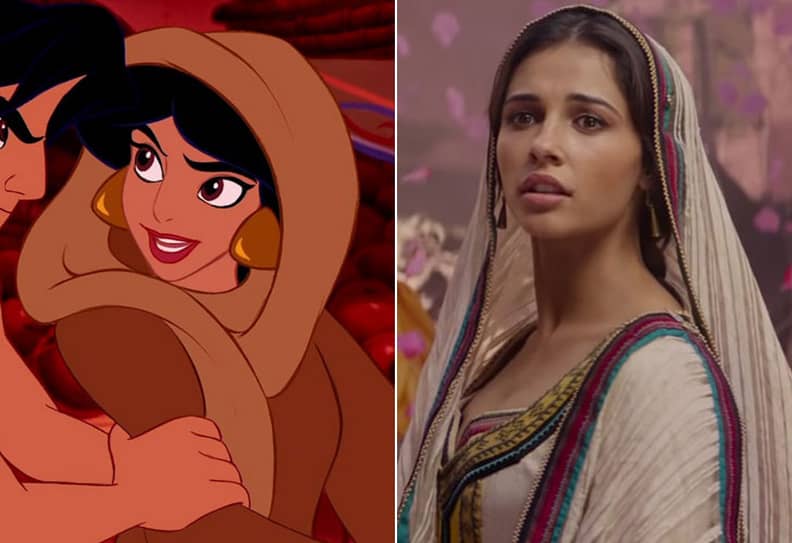 Aladdin Cartoon and Live-Action Cast Side-by-Side Photos