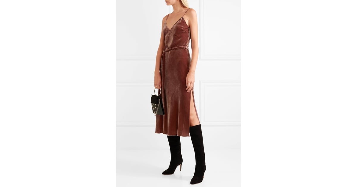 frame velvet slip dress