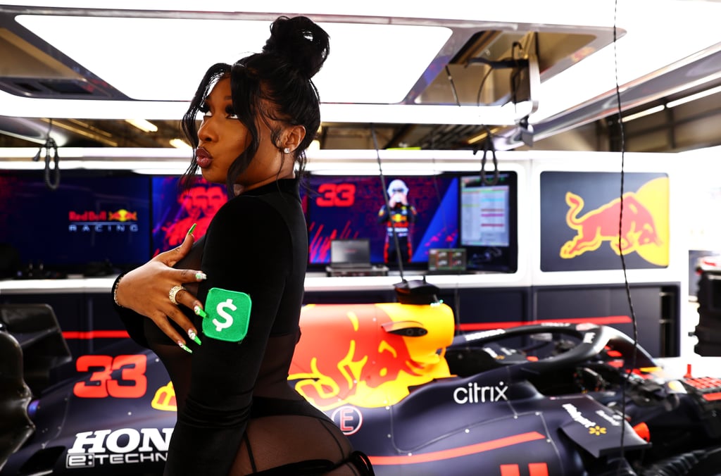 Megan Thee Stallion's LaQuan Smith Catsuit at the Grand Prix