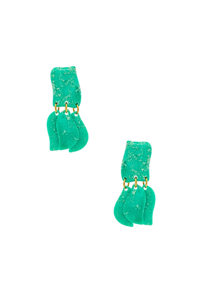 Lele Sadoughi Iris Petal Drop Earrings in Emerald