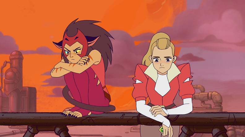 SHE-RA AND THE PRINCESSES OF POWER, from left: Catra (voiced by AJ Michalka), Adora, (Season 1, airs Nov. 16, 2018). photo: Netflix / Courtesy: Everett Collection