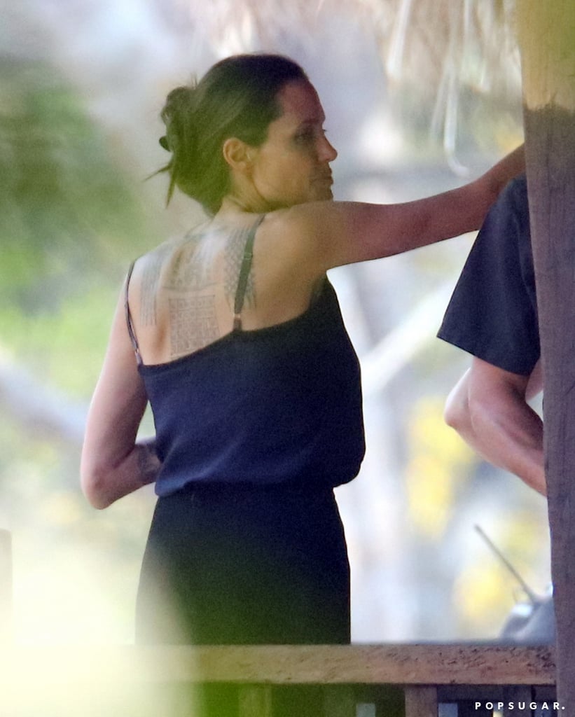 Angelina Jolie's Back Tattoo February 2016 | Pictures