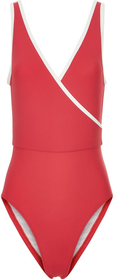 Olivia Palermo Wears Red One-Piece Swimsuit | POPSUGAR Fashion