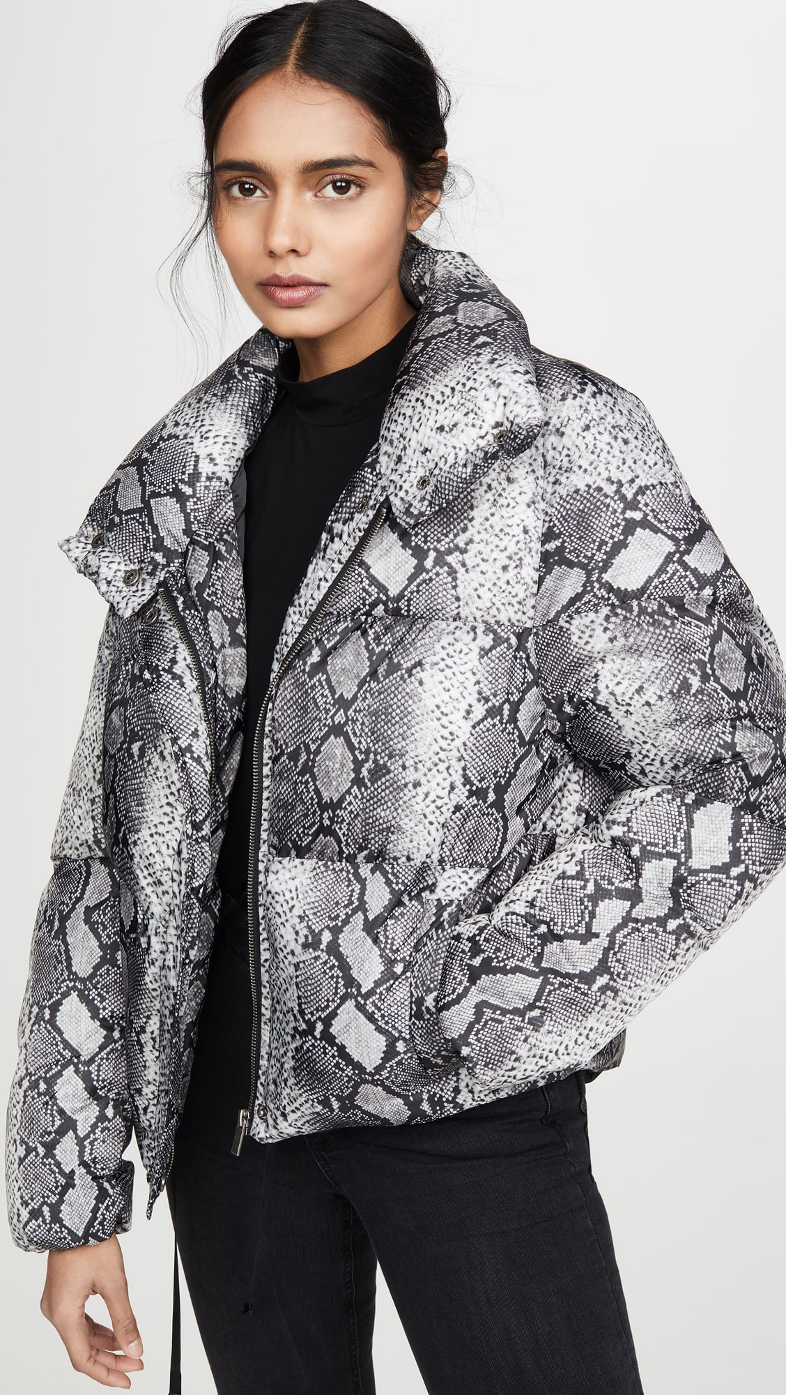 Snakeskin puffer jacket zara on sale