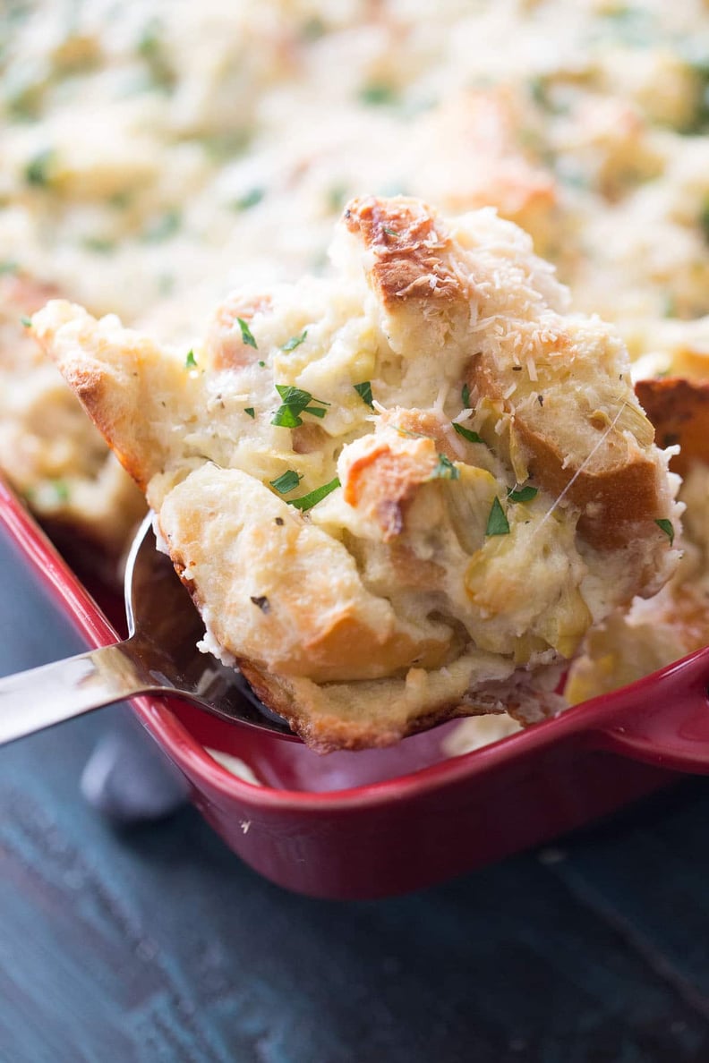 Artichoke Lemon Savory Bread Pudding