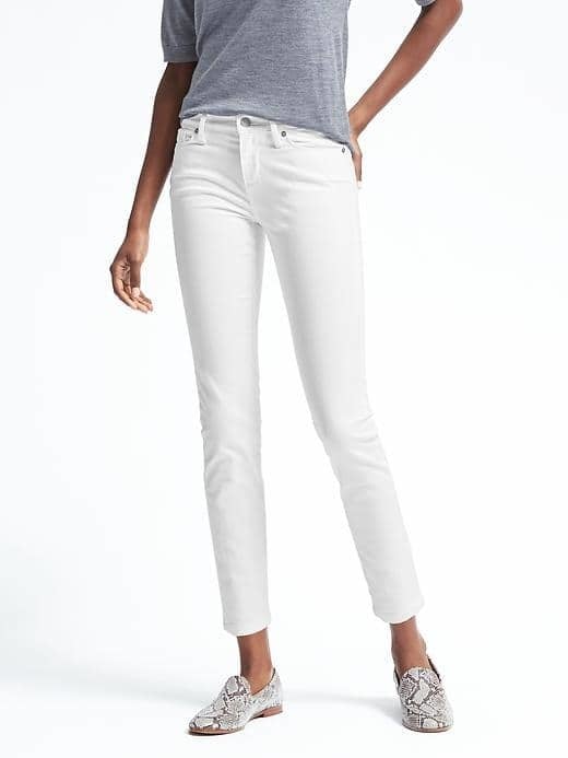 white skinny ankle jeans