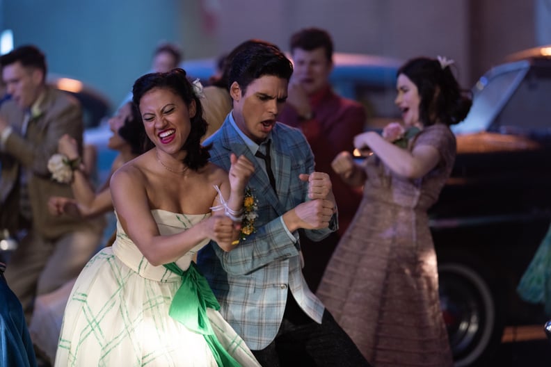 Cheyenne Wells as Olivia Valdovinos and Nicholas McDonough as Gil in Grease: Rise of the Pink Ladies 