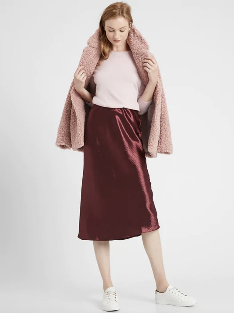 Bias-Cut Midi Slip Skirt