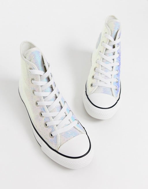 White sequin shop converse shoes