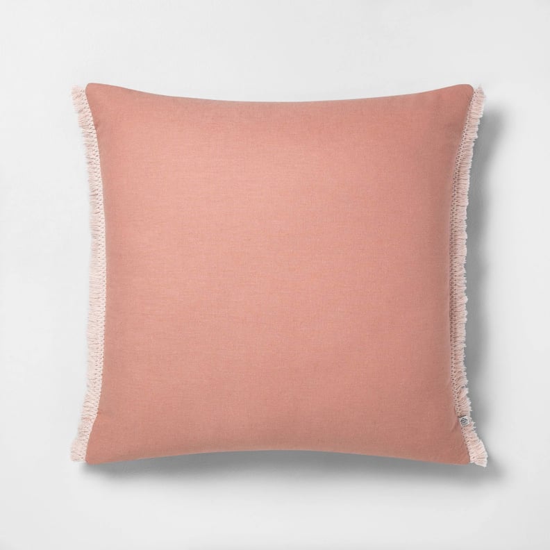 Tonal Macreme-Trim Decorative Pillow