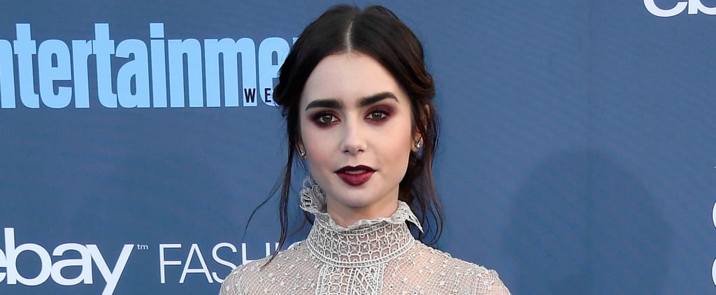 Lily Collins' Makeup and Hair at 2017 Critics' Choice Awards