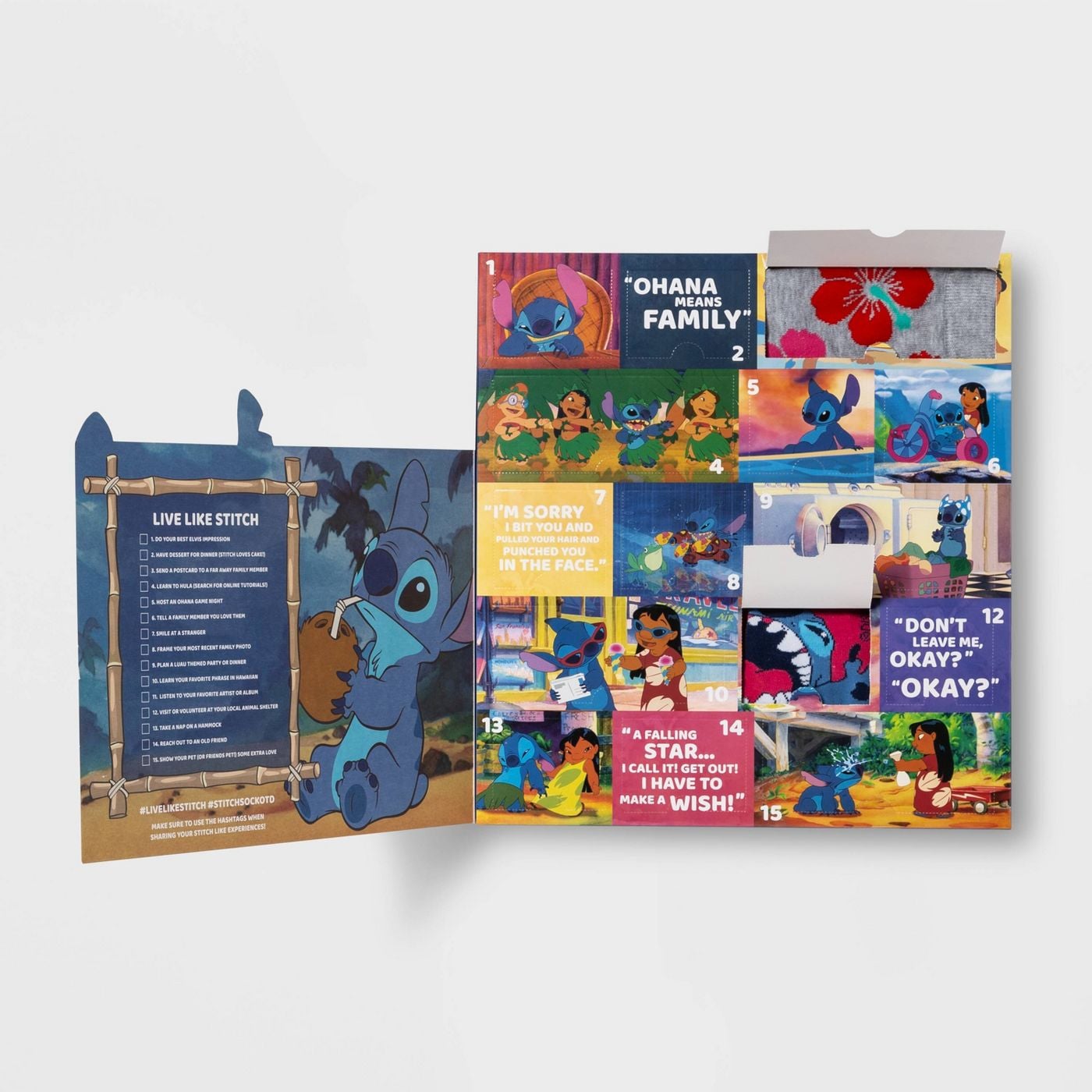 New Disney Lilo & Stitch Countdown To Christmas Calendar Wooden Blocks Primark
