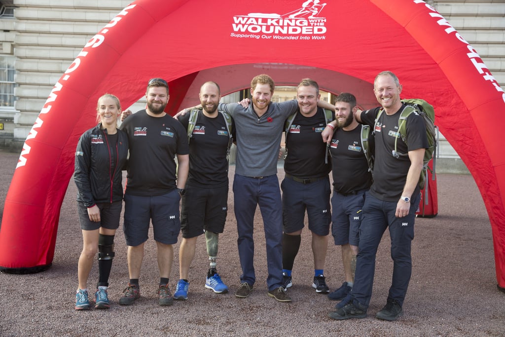 Prince Harry Meets Veterans From the Walk of Britain
