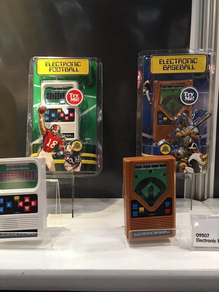 If you recall begging your sibling for a chance to play on their electronic sports game — the first handheld video game! — you're about to get a kick right in the nostalgia. Electronic sports — baseball, football, basketball, and more — are back and ready to educate a new age of kids in both bribery tactics and sibling rivalry.