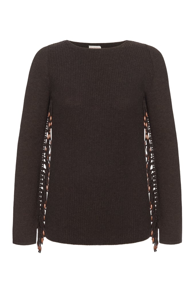 Wool Pullover with Embellished Fringe ($399)