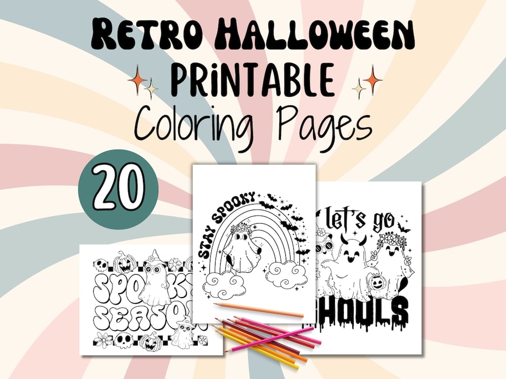 Retro Halloween Coloring Pages