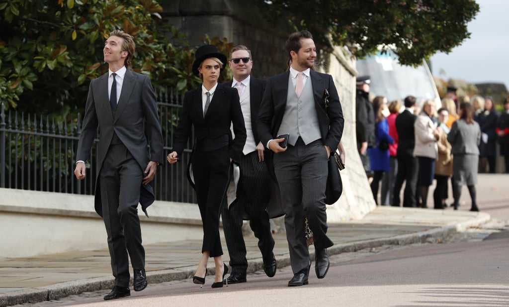 Cara Delevingne Suit at Princess Eugenie's Wedding 2018