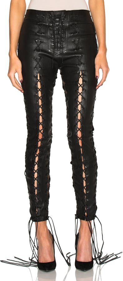 Unravel Lace Up Leather Pants