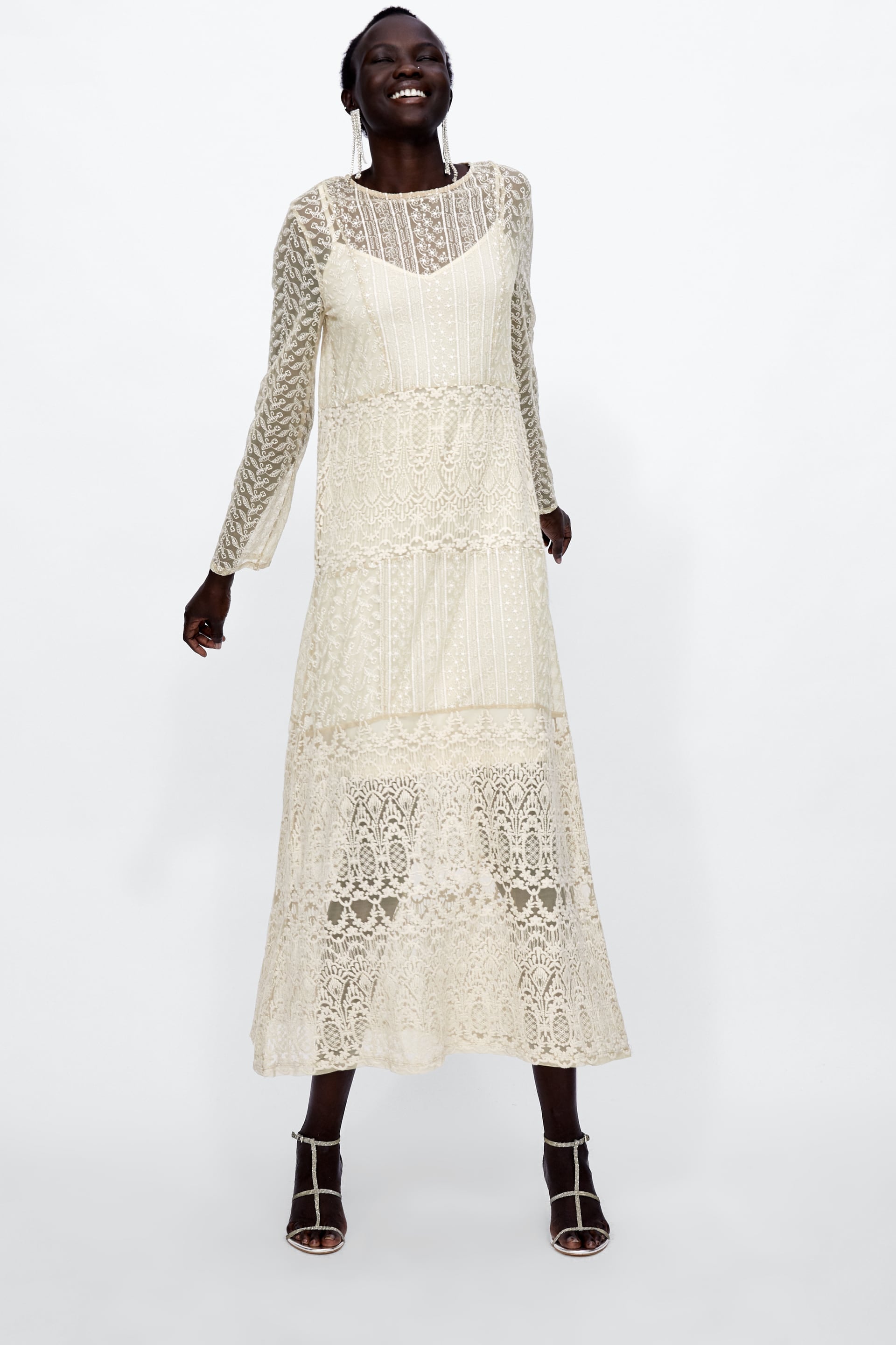 white lace dress zara