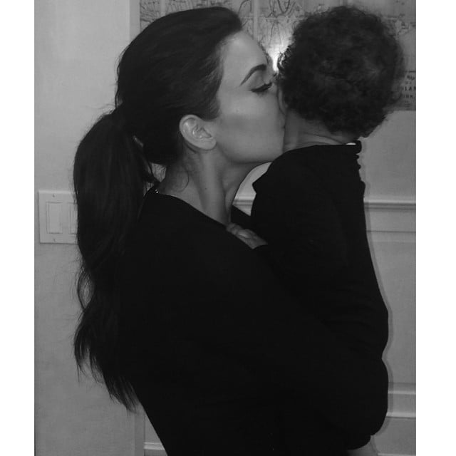 Kim Kardashian planted a kiss on little North West.
Source: Instagram user kimkardashian