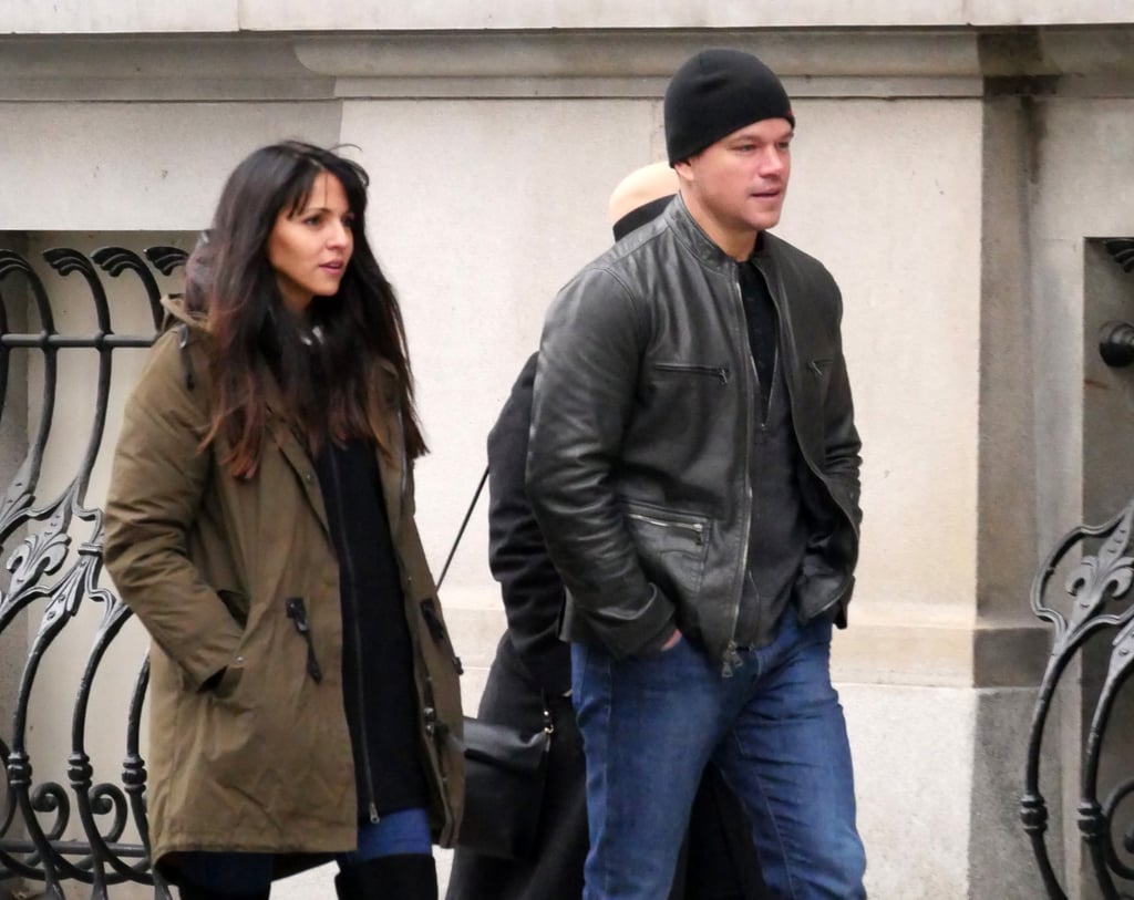 Matt Damon and Luciana Barroso Walking in Berlin