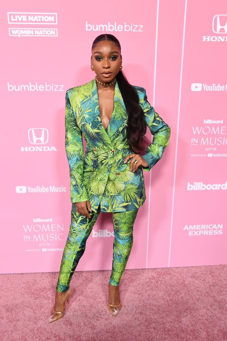 Normani's Versace Suit at the Billboard Women in Music Event