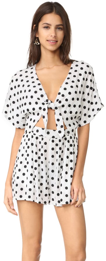 Mara Hoffman Embroidered Wrap-Front Romper