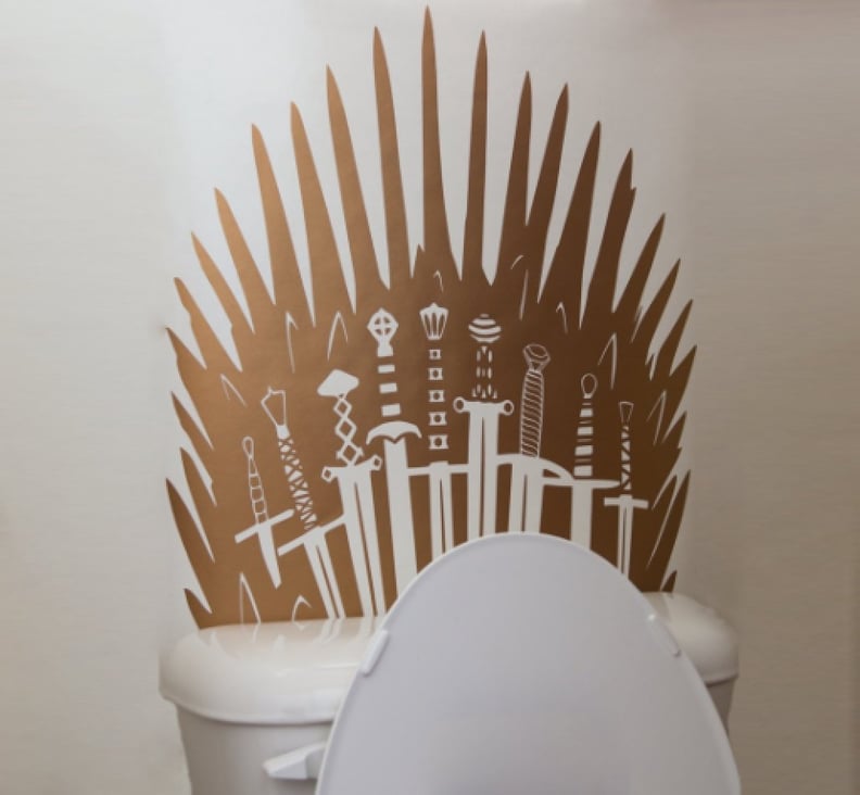 Metallic Iron Throne Toilet Decal