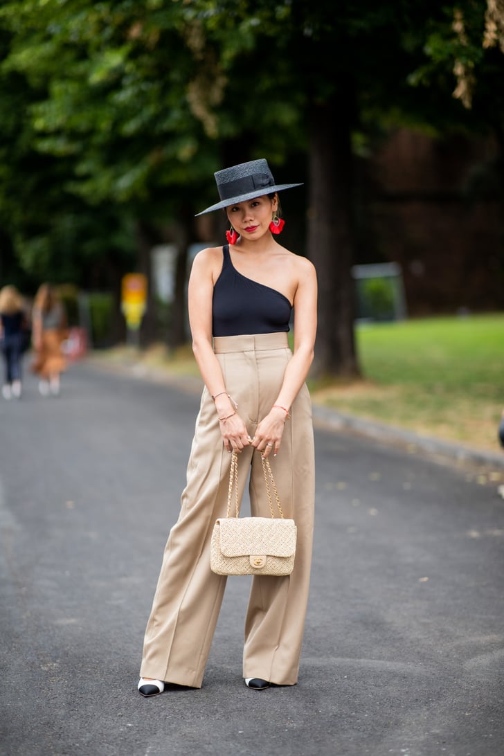 If highwaist pants feel to prim and proper for you, mix up a classic