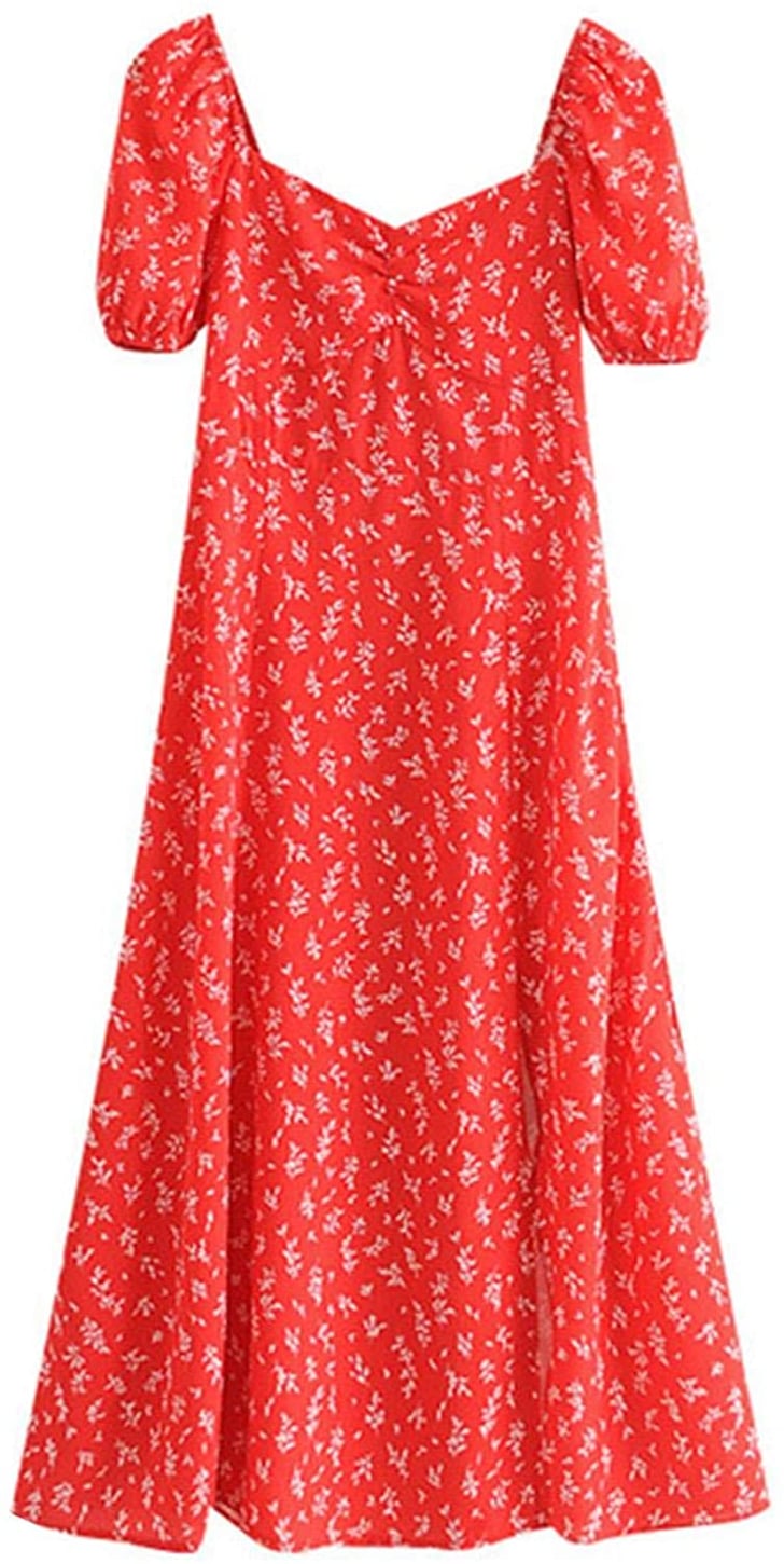 Floral Print Smocked Midi Dress Most Comfortable Midi Dresses on
