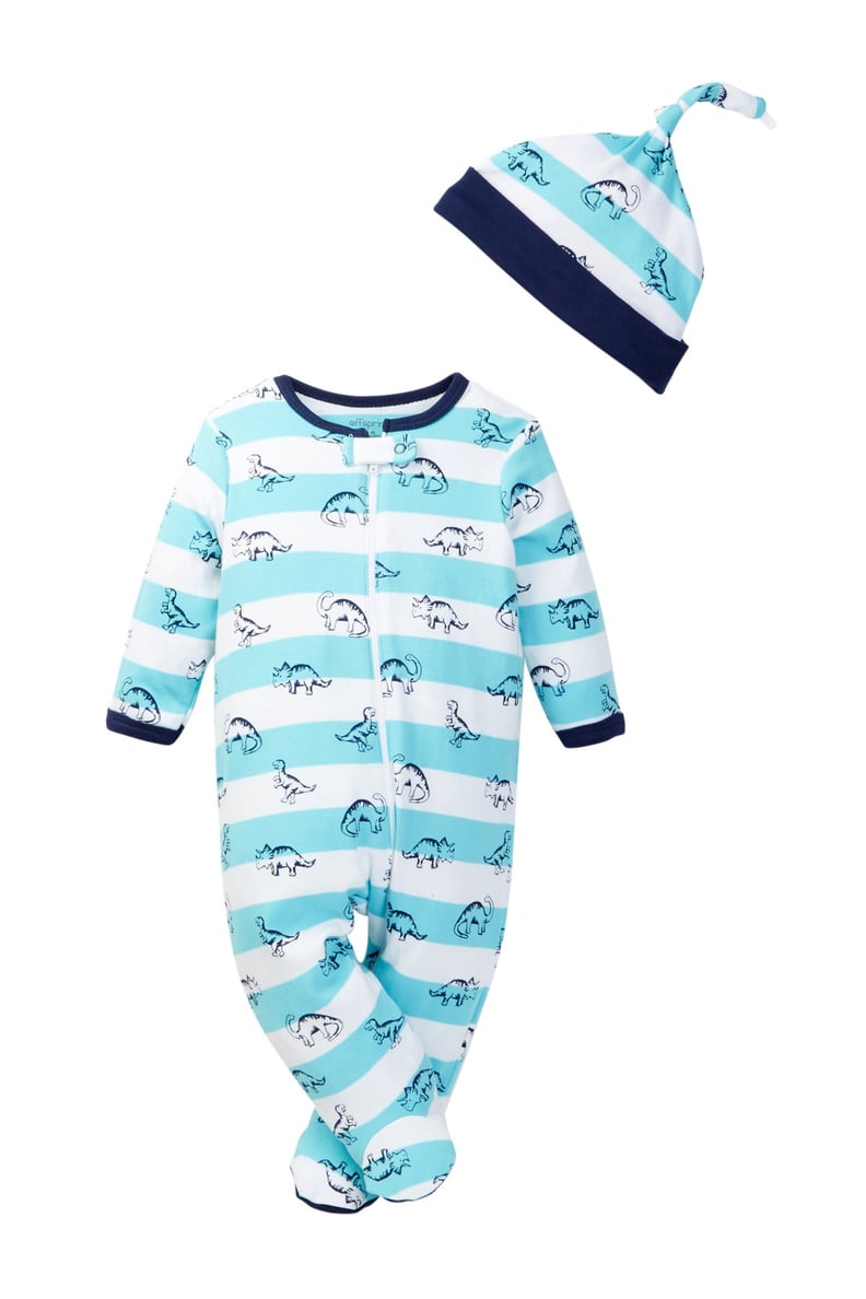 Two-Piece Printed Hat and Footie Set