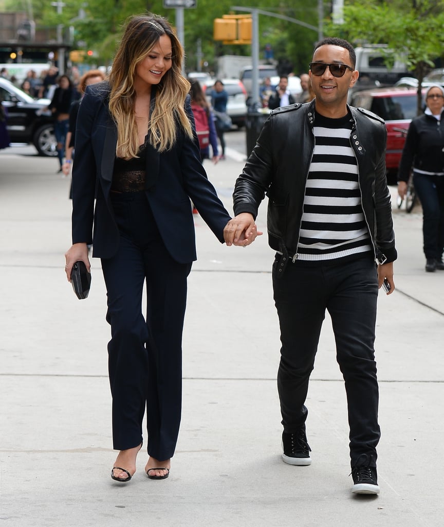 Chrissy Teigen John Legend Hold Hands in NYC May 2016