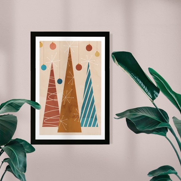 Wynwood Studio Holiday and Seasonal Framed Wall Art Prints 'Modern Holiday' Christmas Home Décor