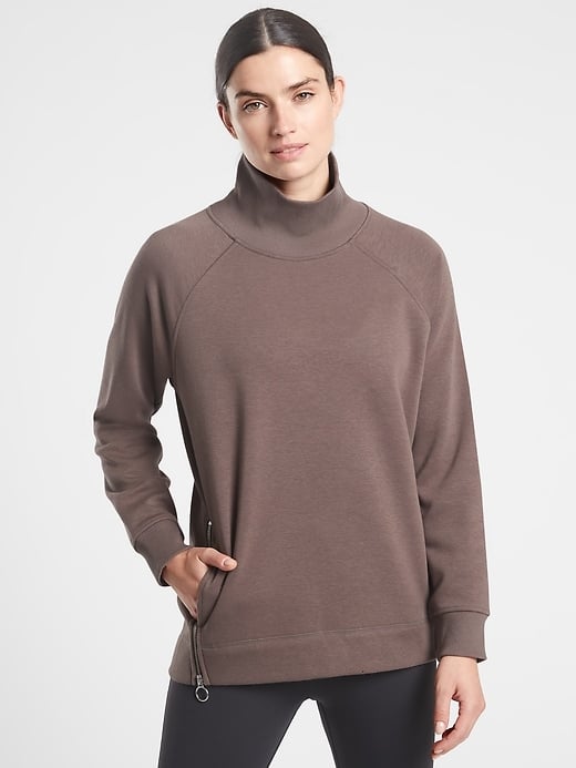 Athleta Cosy Karma Side Zip Funnel Neck